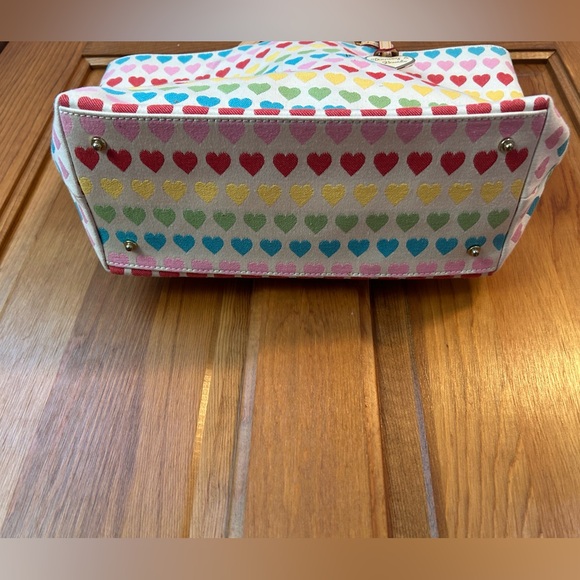 Dooney & Bourke Rainbow Heart Colorful Pattern Tote - Picture 8 of 9